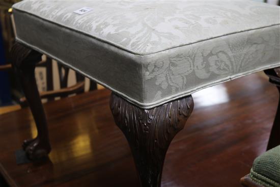 A Chippendale style mahogany dressing stool